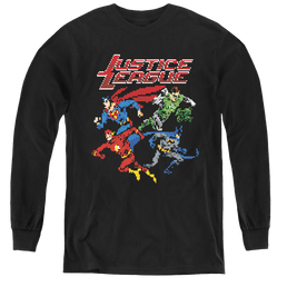 Justice League Pixel League - Youth Long Sleeve T-Shirt Youth Long Sleeve T-Shirt Justice League   