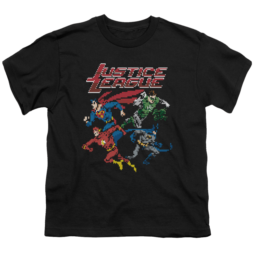 Justice League Pixel League - Youth T-Shirt Youth T-Shirt (Ages 8-12) Justice League   