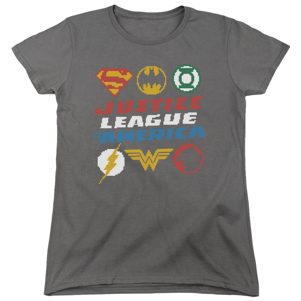 Justice League Pixel Logos Women's T-Shirt Women's T-Shirt Justice League   