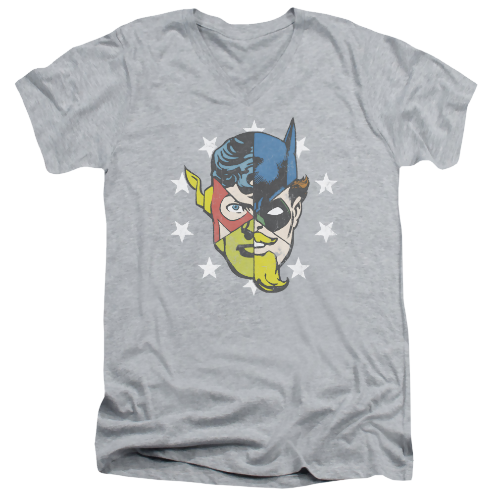 Justice League Face Off Men's V-Neck T-Shirt Men's V-Neck T-Shirt Justice League   