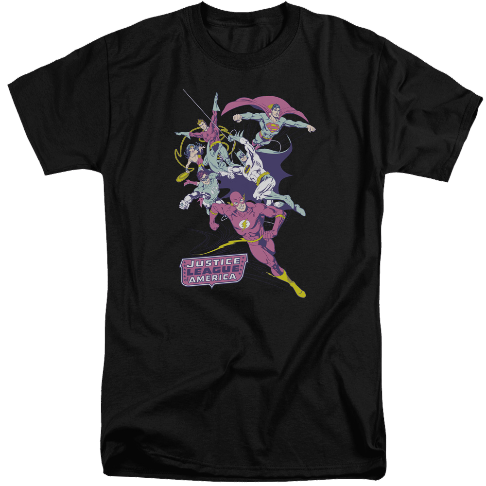 Justice League Colorful League Men's Tall Fit T-Shirt Men's Tall Fit T-Shirt Justice League   