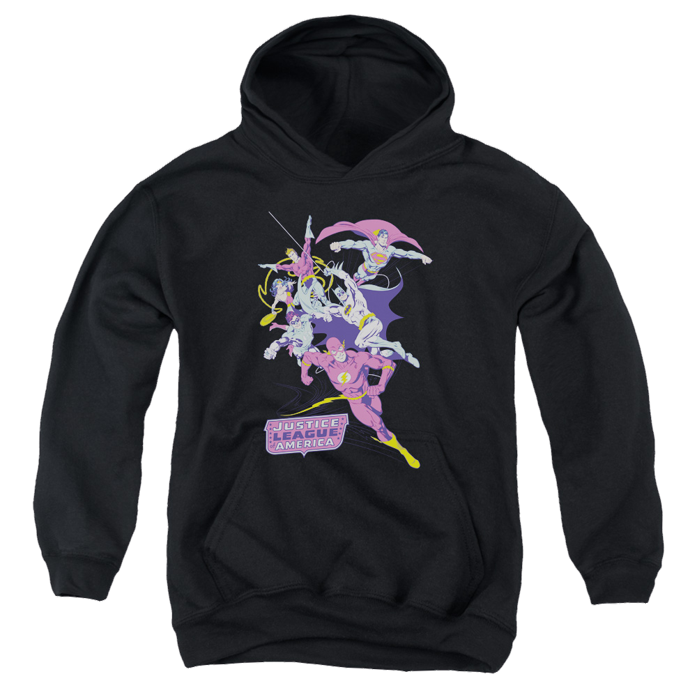 Justice League Colorful League - Youth Hoodie Youth Hoodie (Ages 8-12) Justice League   
