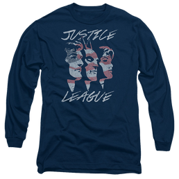 Justice League Justice For America Men's Long Sleeve T-Shirt Men's Long Sleeve T-Shirt Justice League   
