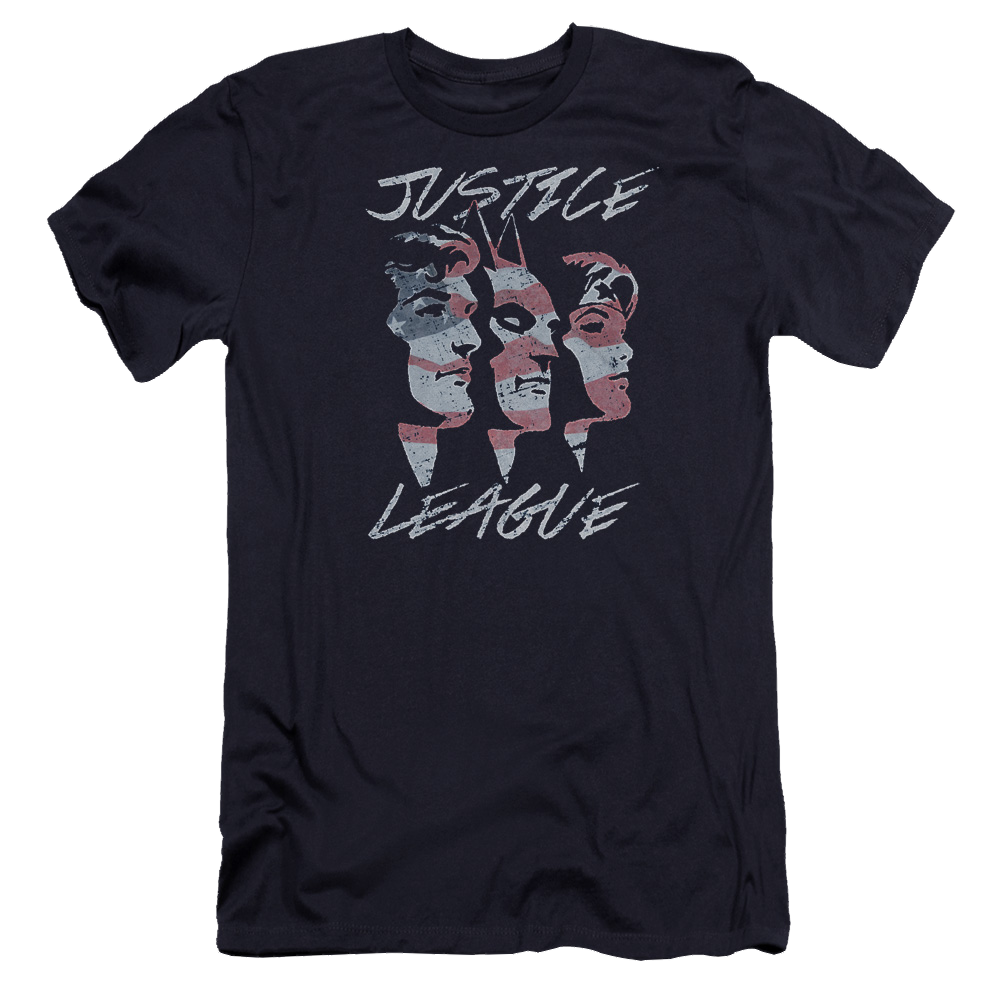 Justice League Justice For America Men's Premium Slim Fit T-Shirt Men's Premium Slim Fit T-Shirt Justice League   