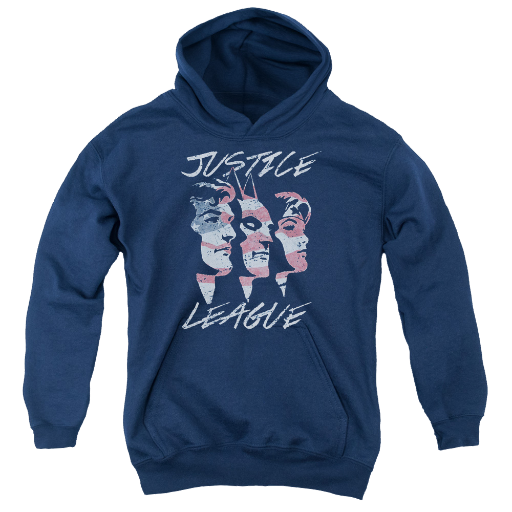 Justice League Justice For America - Youth Hoodie Youth Hoodie (Ages 8-12) Justice League   