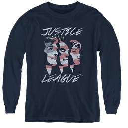 Justice League Justice For America - Youth Long Sleeve T-Shirt Youth Long Sleeve T-Shirt Justice League   