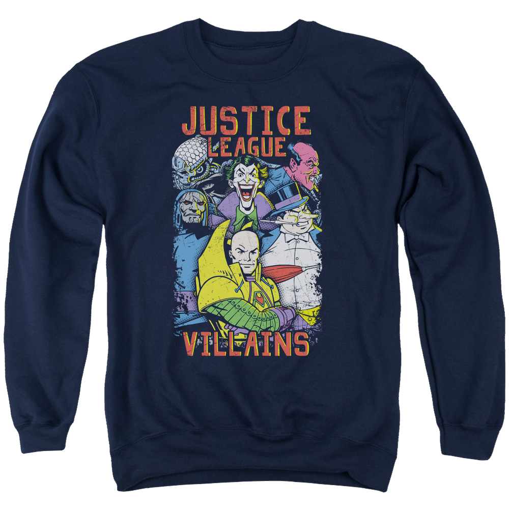 Justice League Villains Men's Crewneck Sweatshirt Men's Crewneck Sweatshirt Justice League   