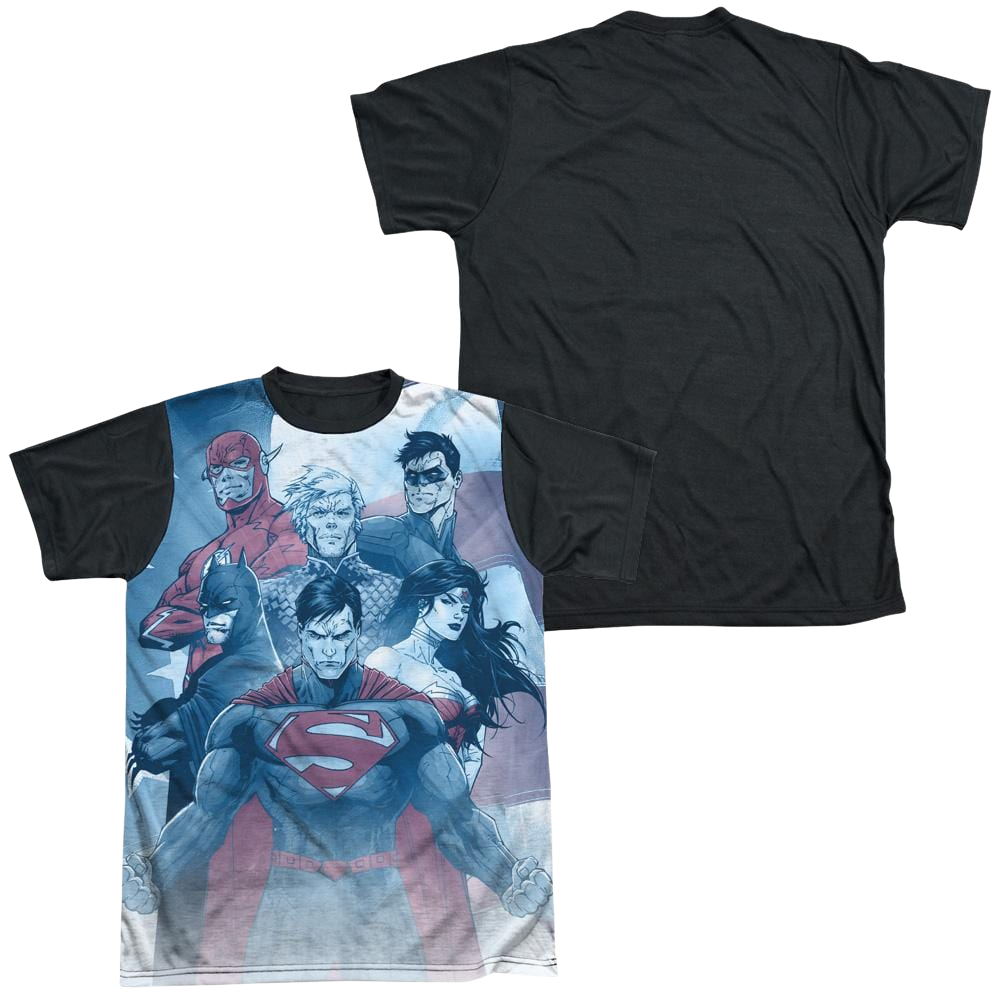 Justice League United Men's Black Back T-Shirt Men's Black Back T-Shirt Justice League   