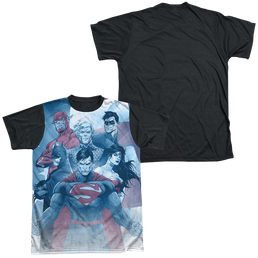 Justice League United Men's Black Back T-Shirt Men's Black Back T-Shirt Justice League   