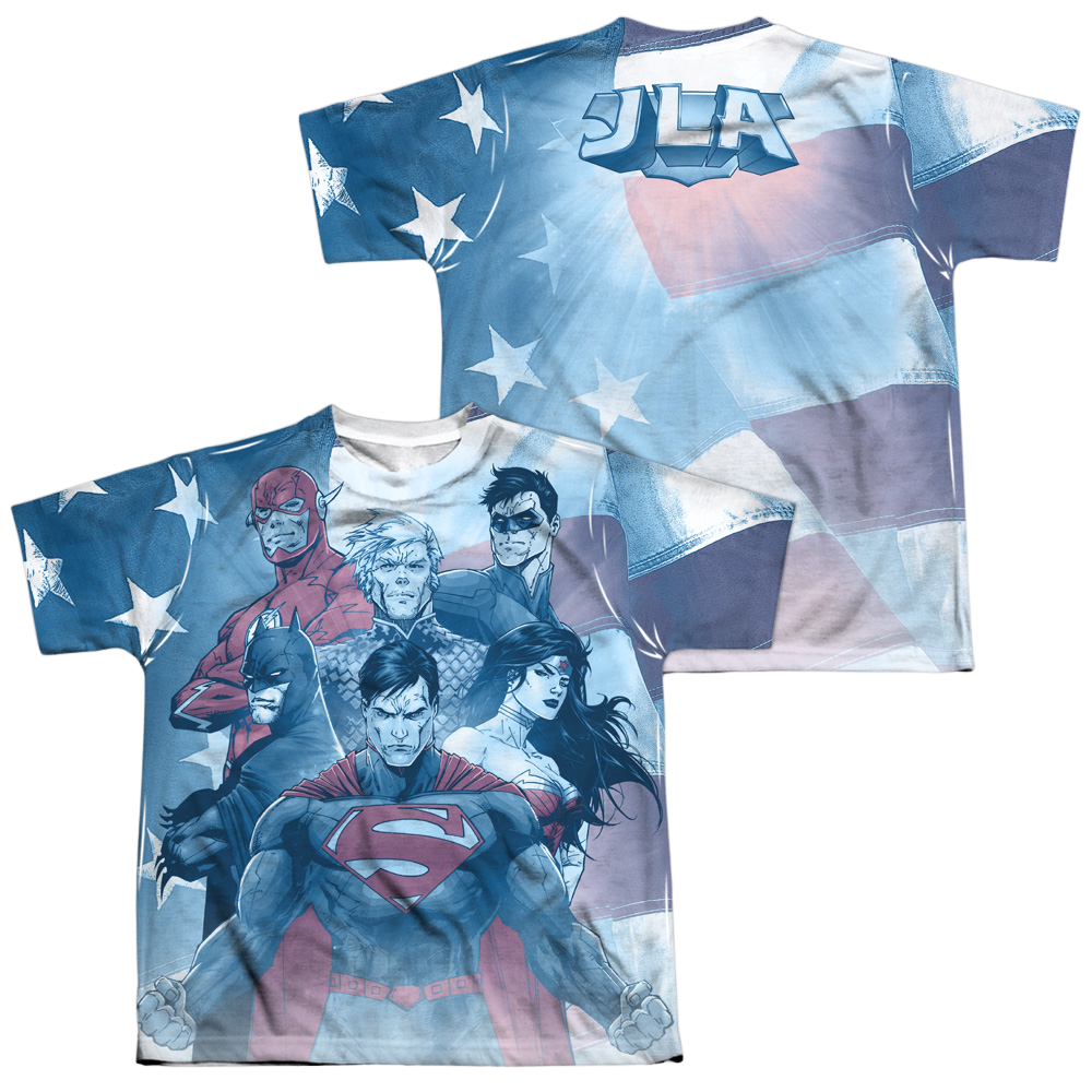 Justice League United (Front/Back Print) - Youth All-Over Print T-Shirt Youth All-Over Print T-Shirt (Ages 8-12) Justice League   