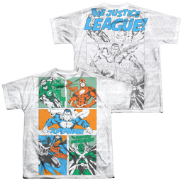 Justice League Justice Panels (Front/Back Print) - Youth All-Over Print T-Shirt Youth All-Over Print T-Shirt (Ages 8-12) Justice League   