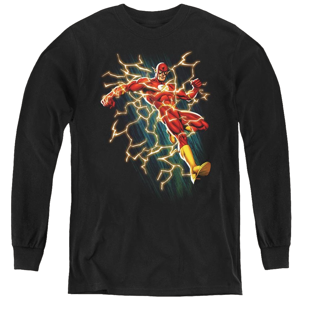 Flash, The Flash Symbol Knockout - Youth Long Sleeve T-Shirt Youth Long Sleeve T-Shirt The Flash   