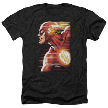 Charcoal men's heather t-shirt with The Flash Speed Head graphic