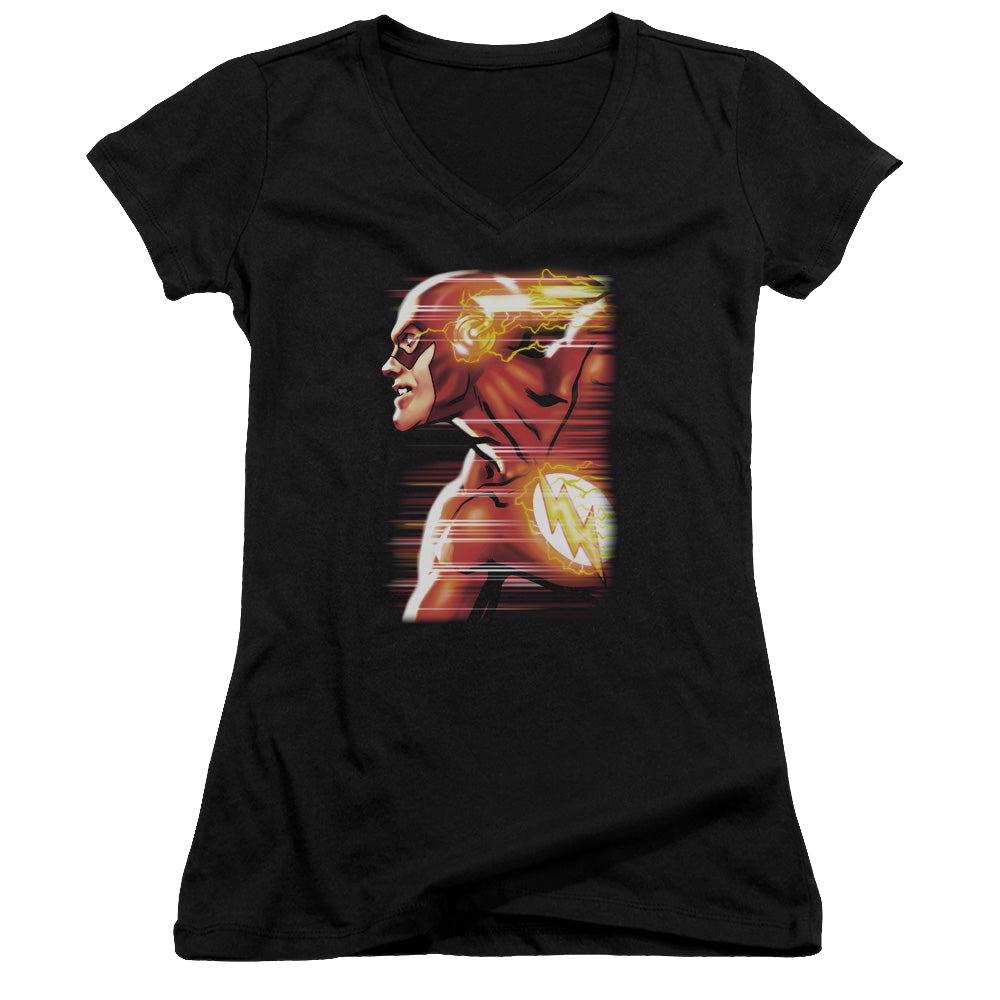 Flash, The Speed Head - Juniors V-Neck T-Shirt Juniors V-Neck T-Shirt The Flash   