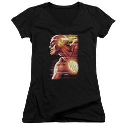 Flash, The Speed Head - Juniors V-Neck T-Shirt Juniors V-Neck T-Shirt The Flash   