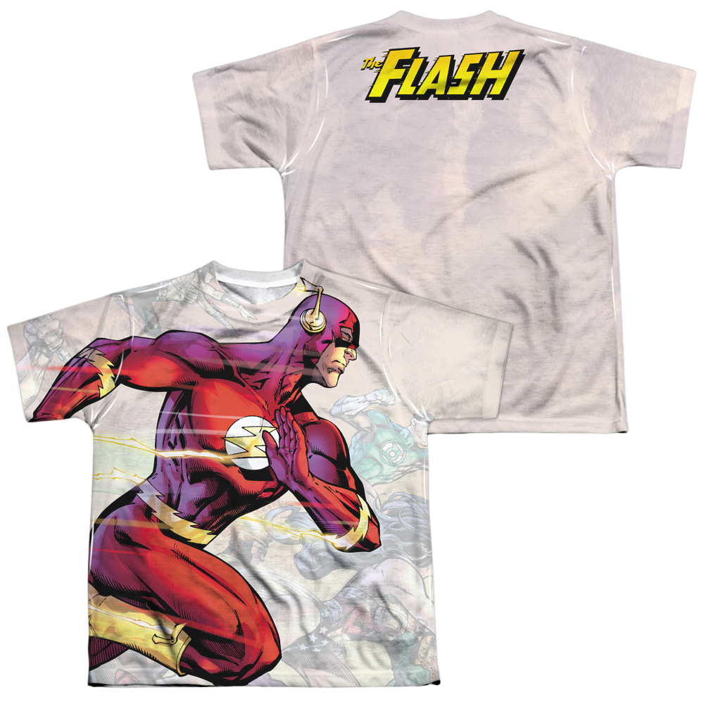 Justice League Taking The Lead (Front/Back Print) - Youth All-Over Print T-Shirt Youth All-Over Print T-Shirt (Ages 8-12) Justice League   