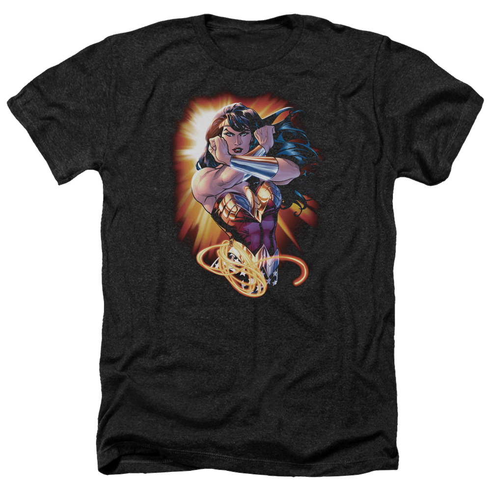 Justice League Wonder Rays Men's Heather T-Shirt Men's Heather T-Shirt Wonder Woman   