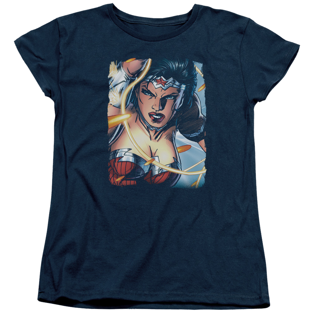 Justice League Scowl Women's T-Shirt Women's T-Shirt Wonder Woman   