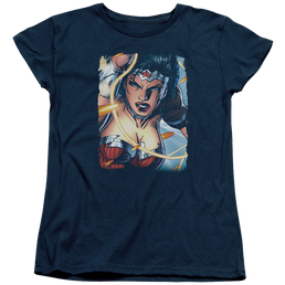 Justice League Scowl Women's T-Shirt Women's T-Shirt Wonder Woman   