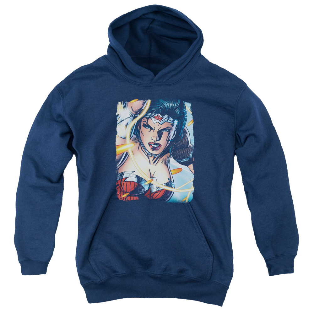 Wonder Woman Scowl - Youth Hoodie Youth Hoodie (Ages 8-12) Wonder Woman   