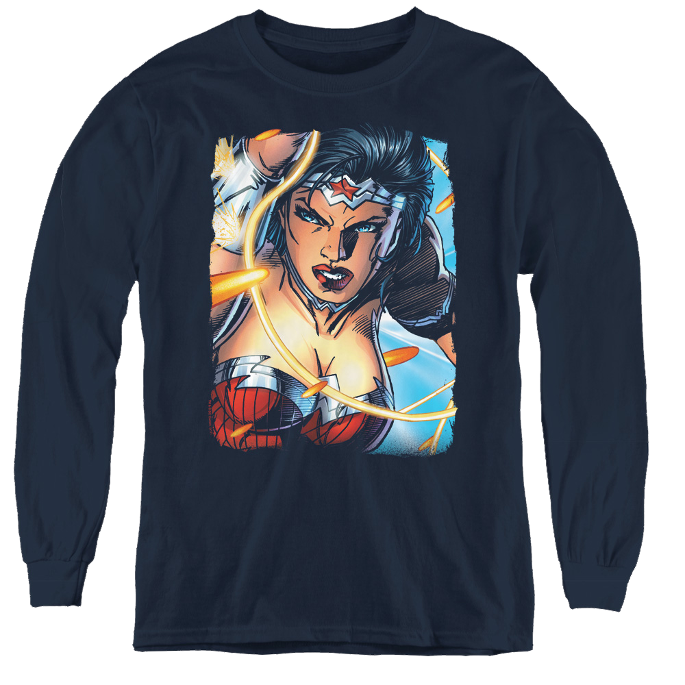 Wonder Woman Scowl - Youth Long Sleeve T-Shirt Youth Long Sleeve T-Shirt Wonder Woman   