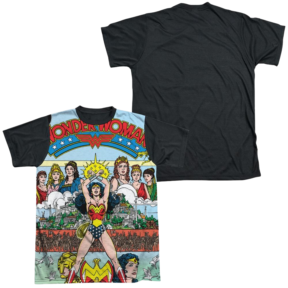 Justice League No 1 Cover Men's Black Back T-Shirt Men's Black Back T-Shirt Wonder Woman   