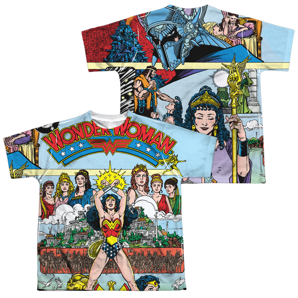 Wonder Woman No 1 Cover (Front/Back Print) - Youth All-Over Print T-Shirt Youth All-Over Print T-Shirt (Ages 8-12) Wonder Woman   