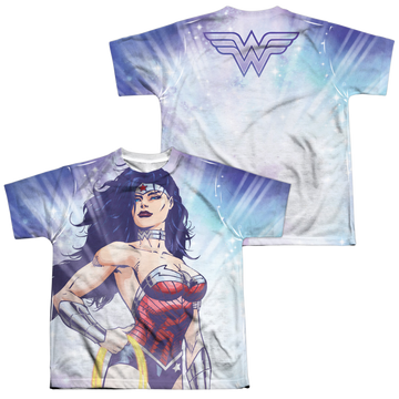 Wonder Woman Warrior Goddess (Front/Back Print) - Youth All-Over Print T-Shirt Youth All-Over Print T-Shirt (Ages 8-12) Wonder Woman   