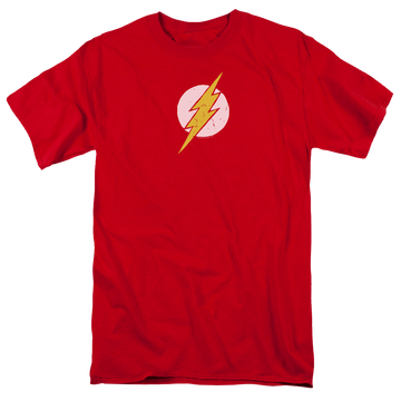 Red men's regular fit t-shirt with The Flash Rough Flash graphic