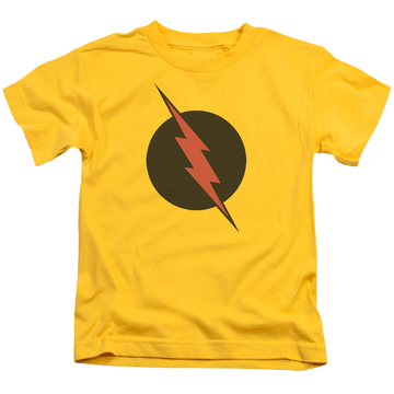 Yellow kid's t-shirt for ages 4 to 7 with The Flash Reverse Flash graphic