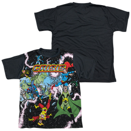 Justice League Crisis Variant - Youth Black Back T-Shirt Youth Black Back T-Shirt (Ages 8-12) Justice League   