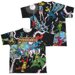 Justice League Crisis Variant (Front/Back Print) - Youth All-Over Print T-Shirt Youth All-Over Print T-Shirt (Ages 8-12) Justice League   