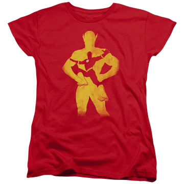 Red women's t-shirt with Flash Knockout graphic