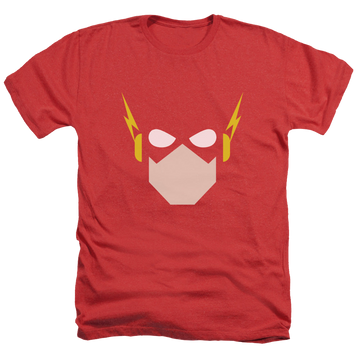 Red men's heather t-shirt with Flash Head graphic