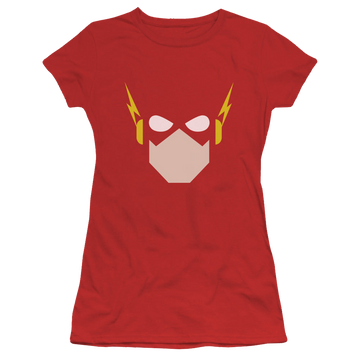 Red juniors t-shirt with Flash Head graphic