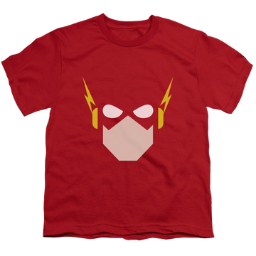 Red youth t-shirt for ages 8 to 12 with Flash Head graphic