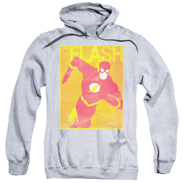 Athletic heather pullover hoodie with The Flash Simple Flash Poster graphic