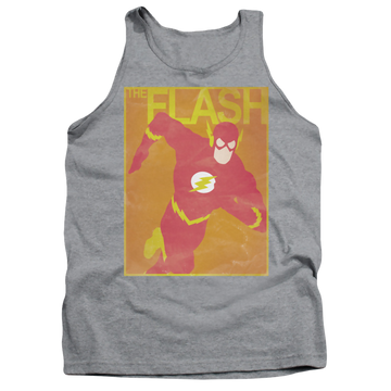 Athletic heather men's tank with The Flash Simple Flash Poster graphic