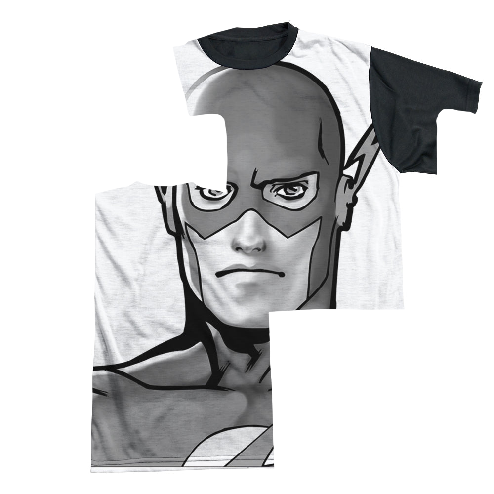 Flash, The Bw Flash Head - Men's Black Back T-Shirt Men's Black Back T-Shirt The Flash   