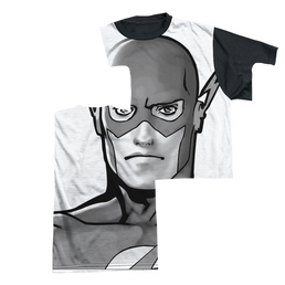 Flash, The Bw Flash Head - Men's Black Back T-Shirt Men's Black Back T-Shirt The Flash   