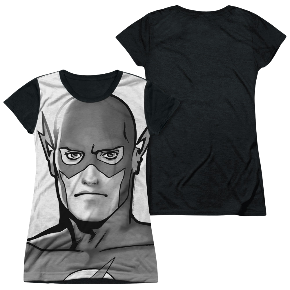 Flash, The Bw Flash Head - Juniors Black Back T-Shirt Juniors Black Back T-Shirt The Flash   