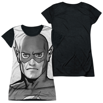 The Flash Bw Flash Head juniors black back t-shirt