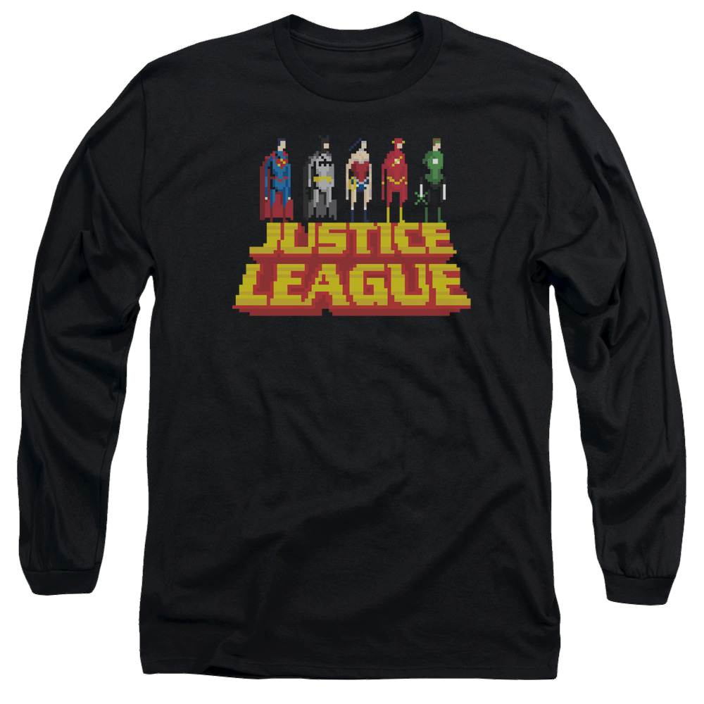 Justice League Standing Above Men's Long Sleeve T-Shirt Men's Long Sleeve T-Shirt Justice League   