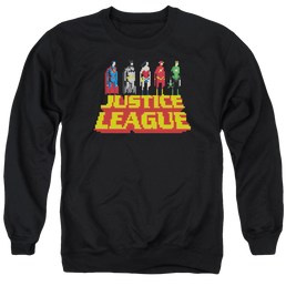 Justice League Standing Above Men's Crewneck Sweatshirt Men's Crewneck Sweatshirt Justice League   