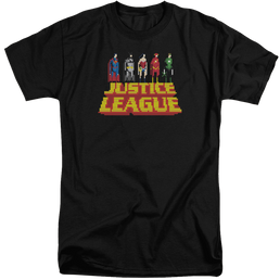Justice League Standing Above Men's Tall Fit T-Shirt Men's Tall Fit T-Shirt Justice League   