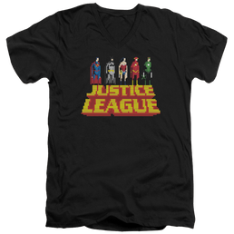 Justice League Standing Above Men's V-Neck T-Shirt Men's V-Neck T-Shirt Justice League   