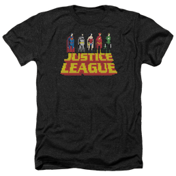 Justice League Standing Above Men's Heather T-Shirt Men's Heather T-Shirt Justice League   