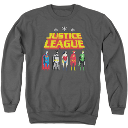 Justice League Standing Below Men's Crewneck Sweatshirt Men's Crewneck Sweatshirt Justice League   
