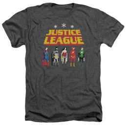 Justice League Standing Below Men's Heather T-Shirt Men's Heather T-Shirt Justice League   
