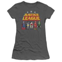 Justice League Standing Below Juniors T-Shirt Juniors T-Shirt Justice League   